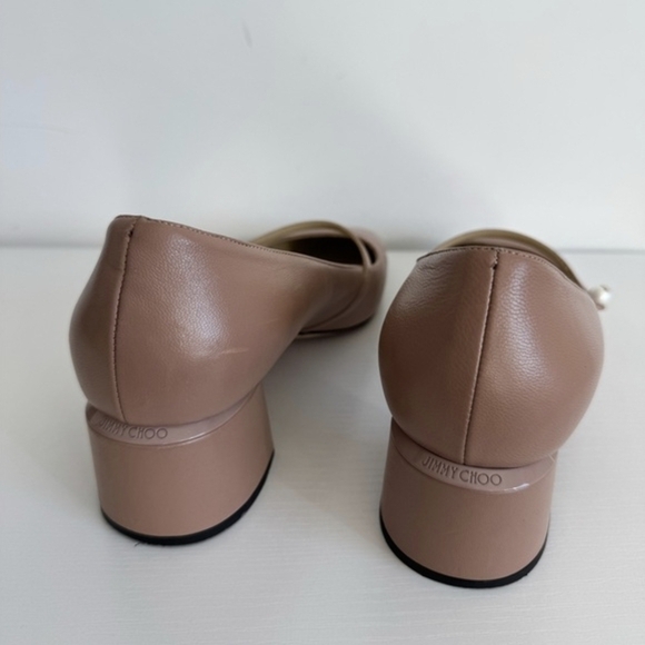 Jimmy Choo Tan Block Heel Pumps - Picture 9 of 13